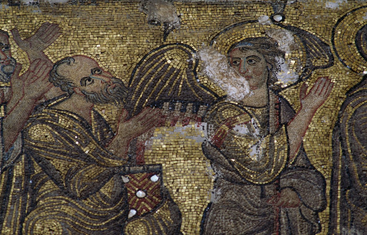 Angel, Detail of the Mosaics in the Basilica of the Nativity, Bethlehem, Palestine by Unbekannt Unbekannt