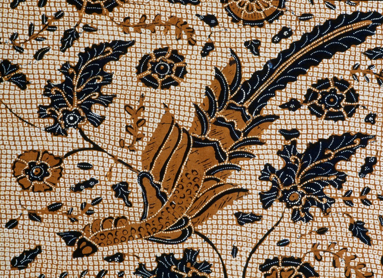 Batik with traditional design called peksi podang, Surakarta, Java, Indonesia (detail) by Unbekannt Unbekannt