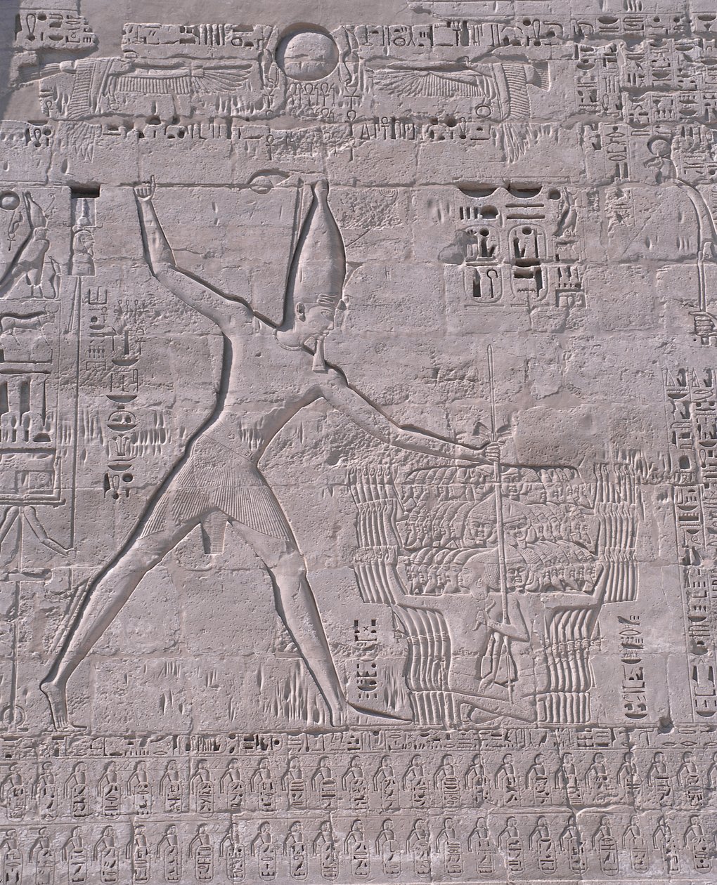 Carvings on the wall of a temple, Medinet Habu, Luxor, Egypt by Unbekannt Unbekannt
