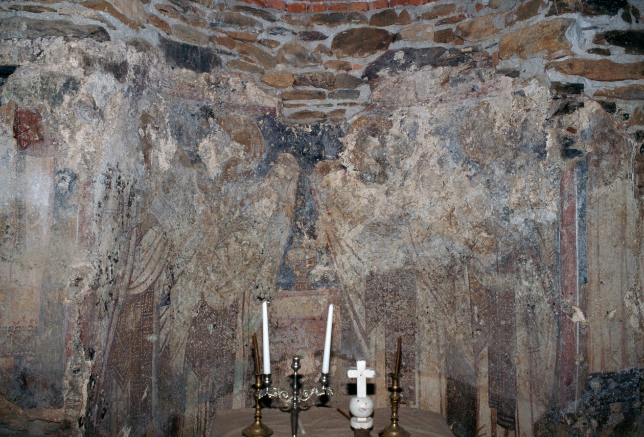 Damaged Fresco in Church in Kantanos, Crete, Greece by Unbekannt Unbekannt