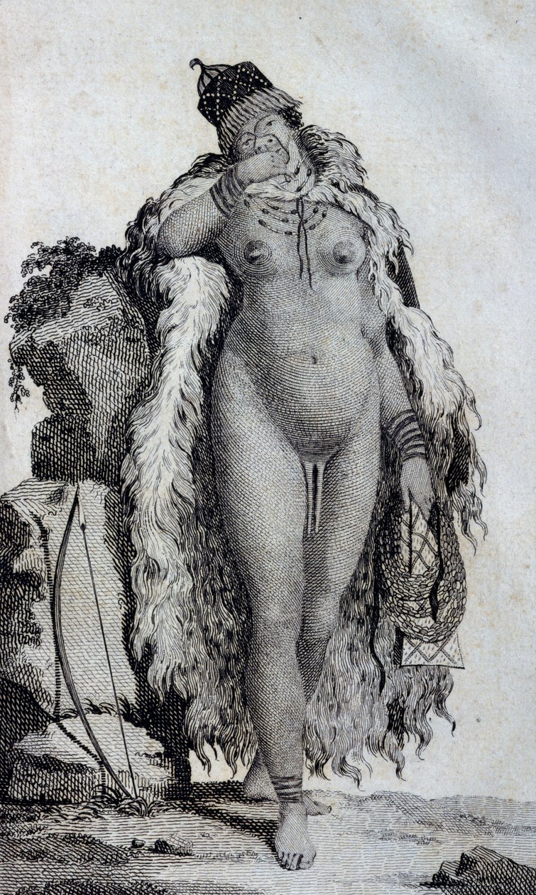 Ethnic woman Khoikhoi (Hottentots), from Travels of Le Vaillant into the interior parts of Africa by way of the Cape of Good Hope, in the years 1783 by Unbekannt Unbekannt
