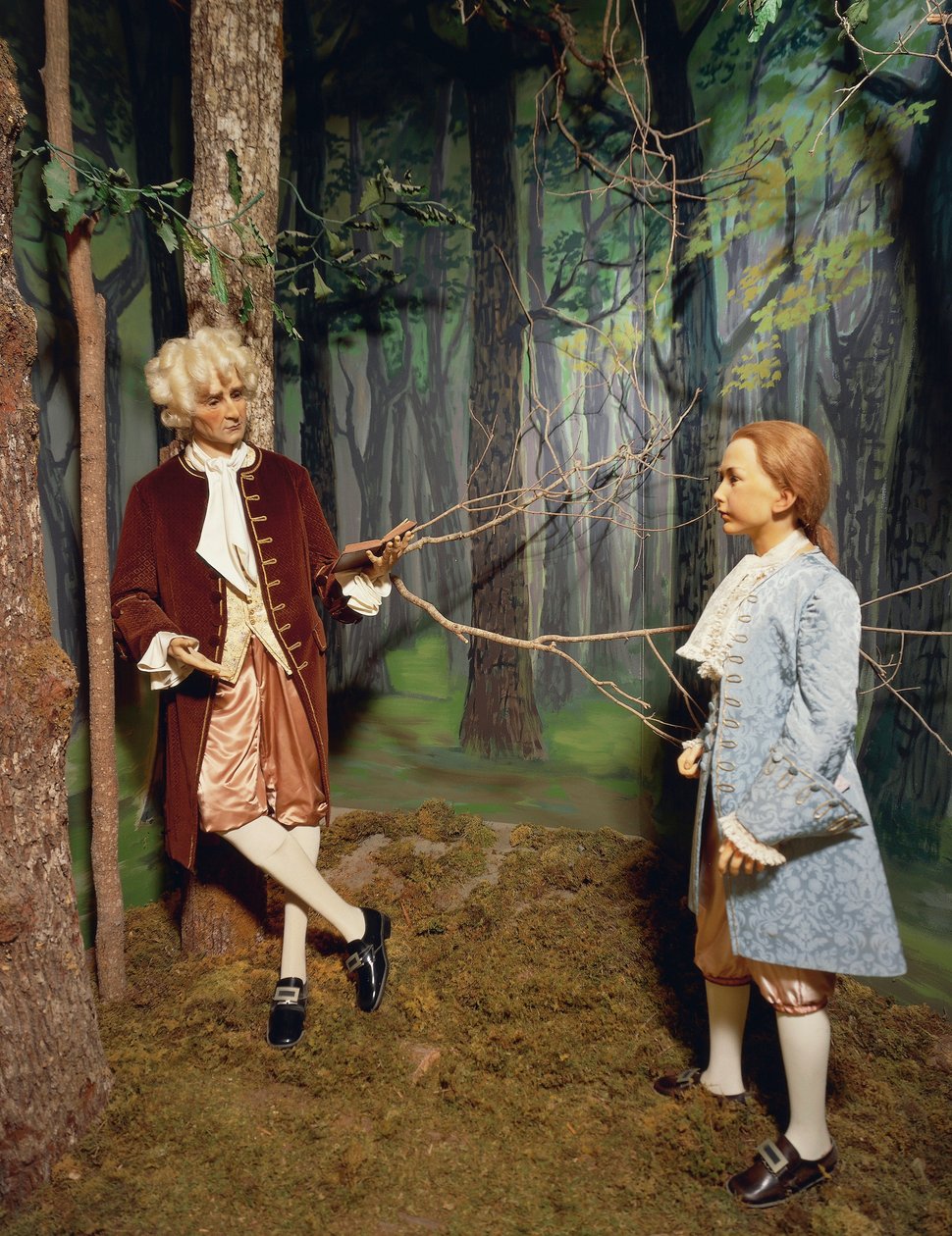 Jean Jacques Rousseau Giving Lesson in Grounds of Chenonceau to Claude Dupin