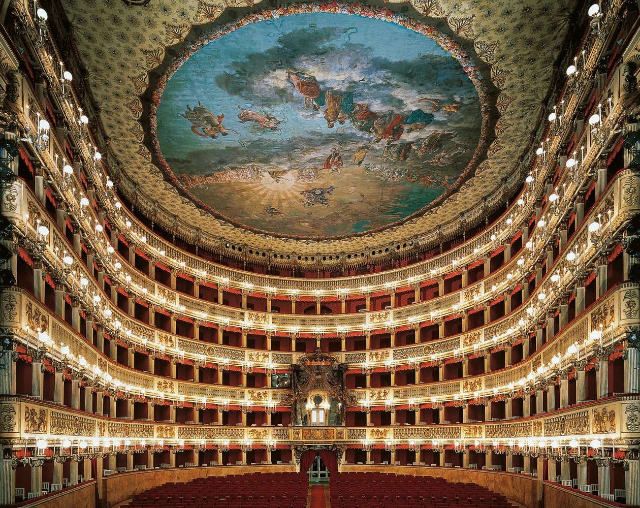Interior view of the stage of the San Carlo Theatre in Naples by Unbekannt Unbekannt