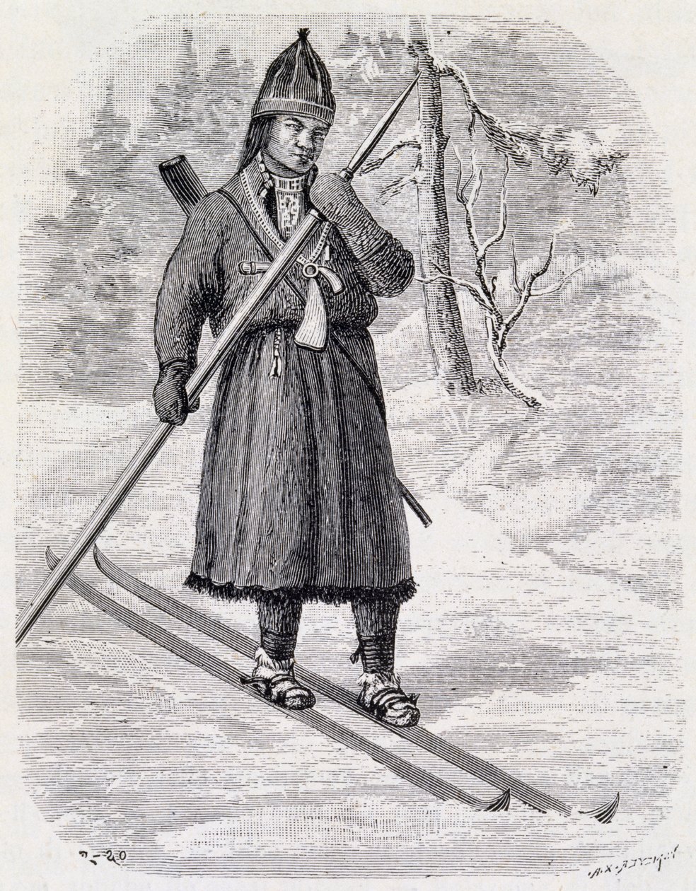 Lars Tuorda, Lappish athlete winning cross-country skiing competition organized in 1884 by Adolf Erick Nordenskjold by Unbekannt Unbekannt