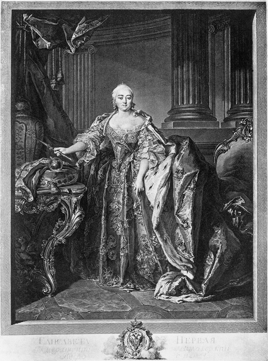 Portrait of Elizabeth Petrovna, Empress of Russia, Engraving by Unbekannt Unbekannt