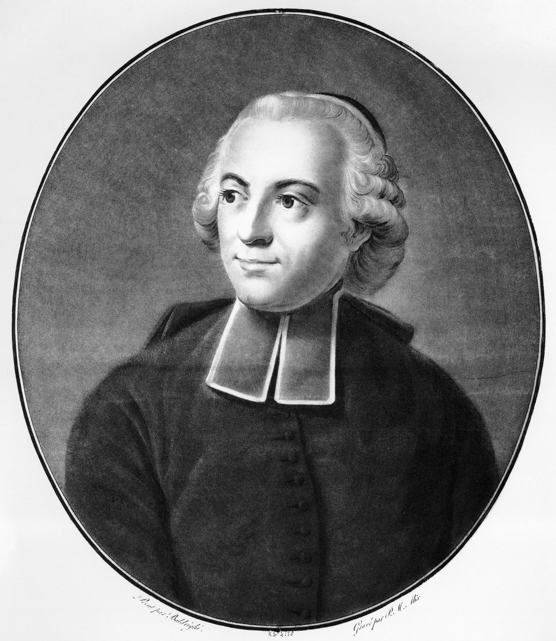 Portrait of Etienne Bonnot de Condillac, French economist, philosopher and epistemologist, engraving by Unbekannt Unbekannt
