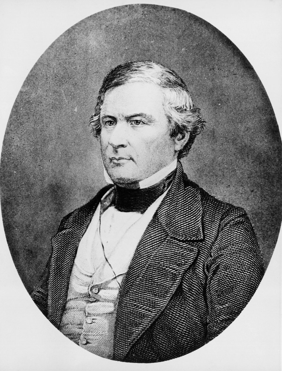 Portrait of Millard Fillmore, American lawyer and politician who served as 13th President of United States, engraving after daguerreotype by Mathew Brady by Unbekannt Unbekannt