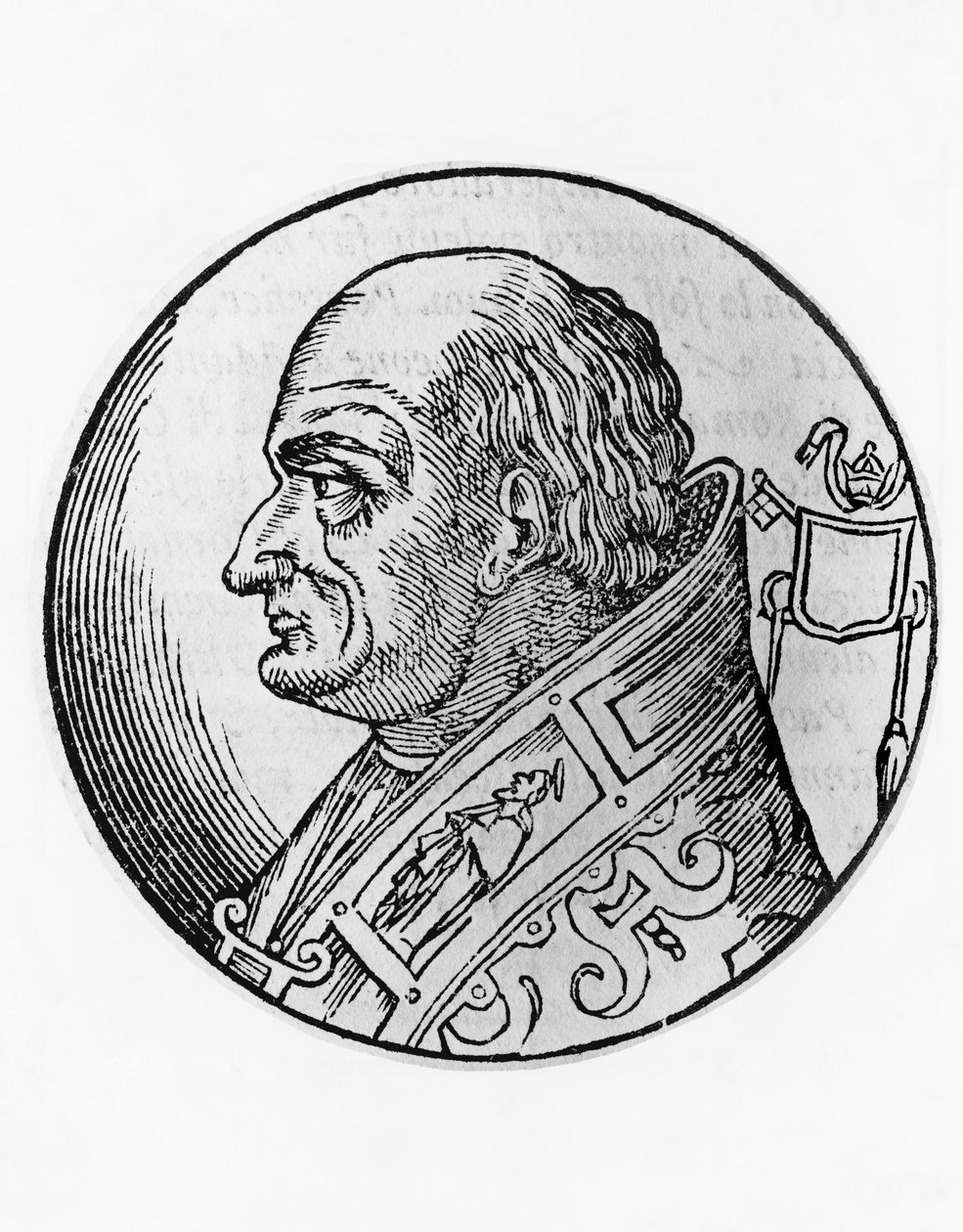 Portrait of Saint Leo III, 96th Pope of the Catholic Church, Engraving by Unbekannt Unbekannt