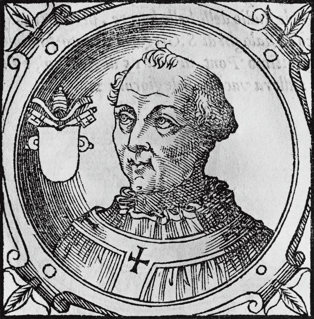 Portrait of Stephen II, or III, 92nd Pope of the Catholic Church, Engraving by Unbekannt Unbekannt