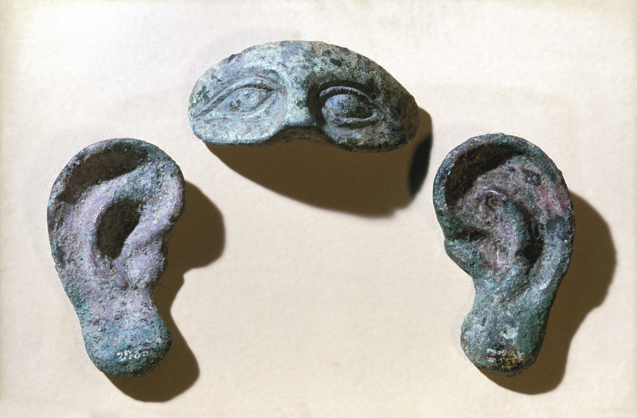 Roman votive eyes and ears, bronze, 200 BC-100 AD by Unbekannt Unbekannt