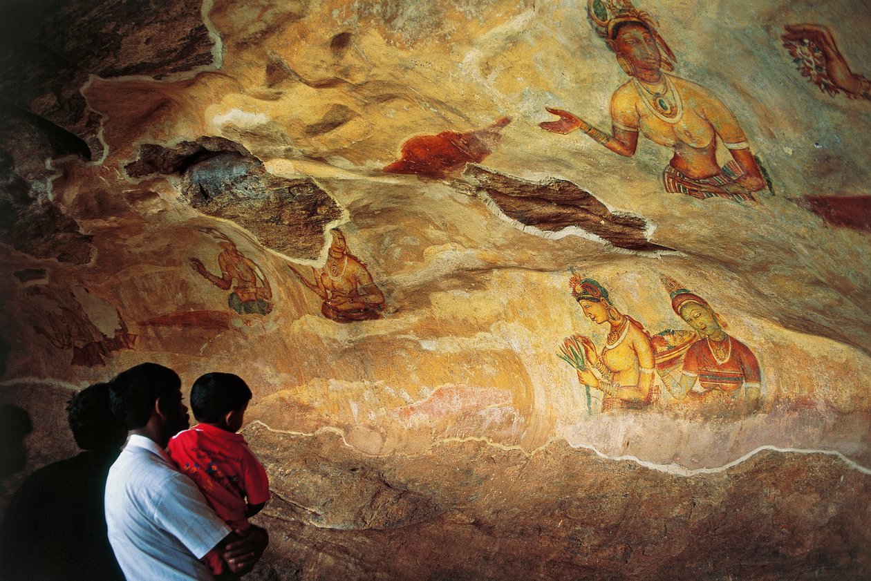 Sri Lanka, Sigiriya, Frescoes depicting young women by Unbekannt Unbekannt