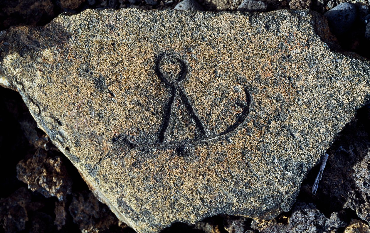 Stone engraving, Puako Petroglyph Archaeological District, Island of Hawaii, United States by Unbekannt Unbekannt