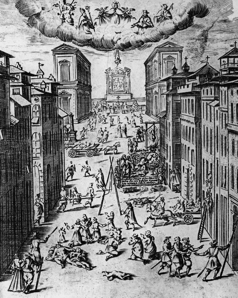 The Plague in Milan in 1630, Etching, Italy by Unbekannt Unbekannt