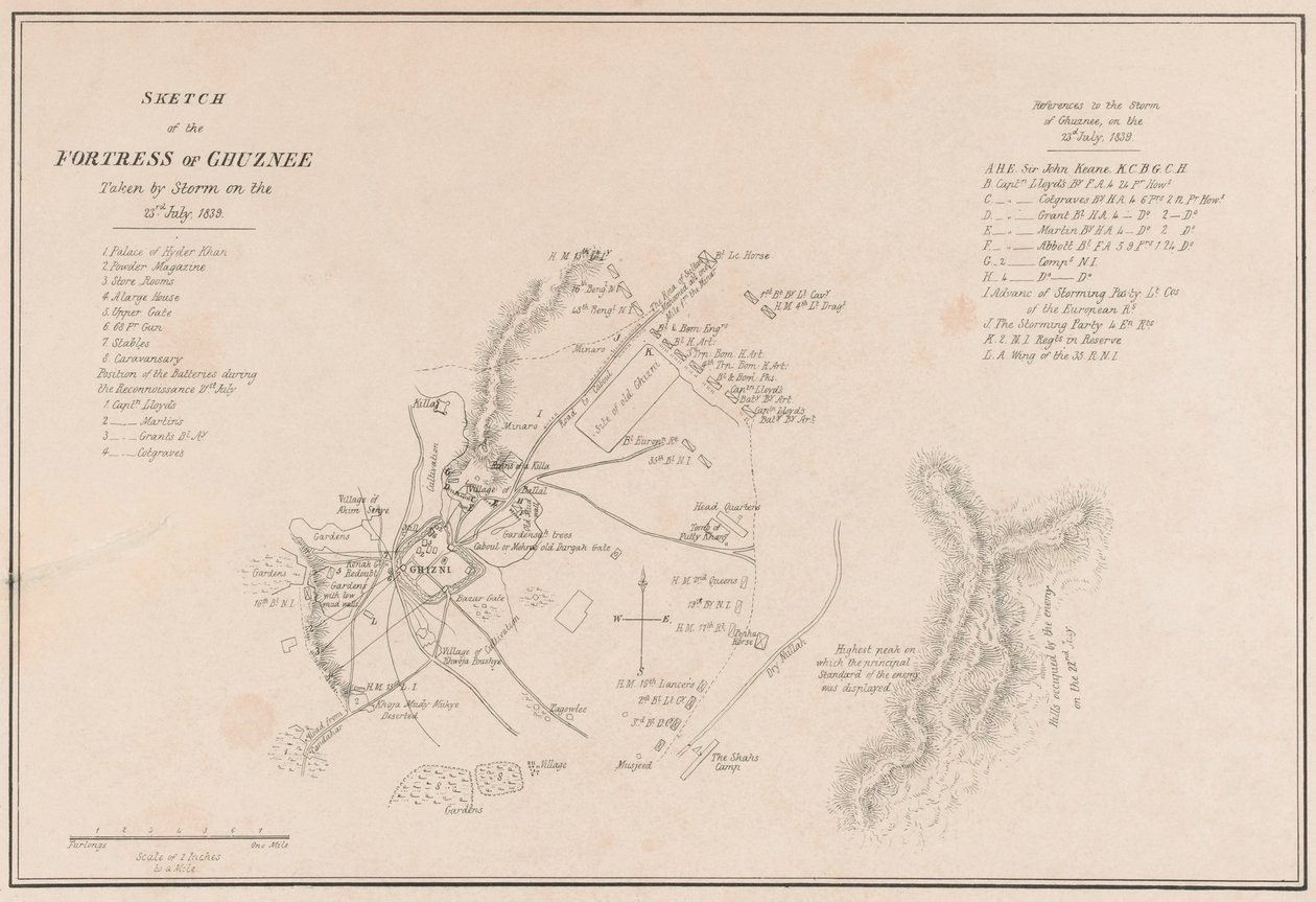Sketch of the Fortress of Ghuznee, Taken by Storm on the 23rd July 1839