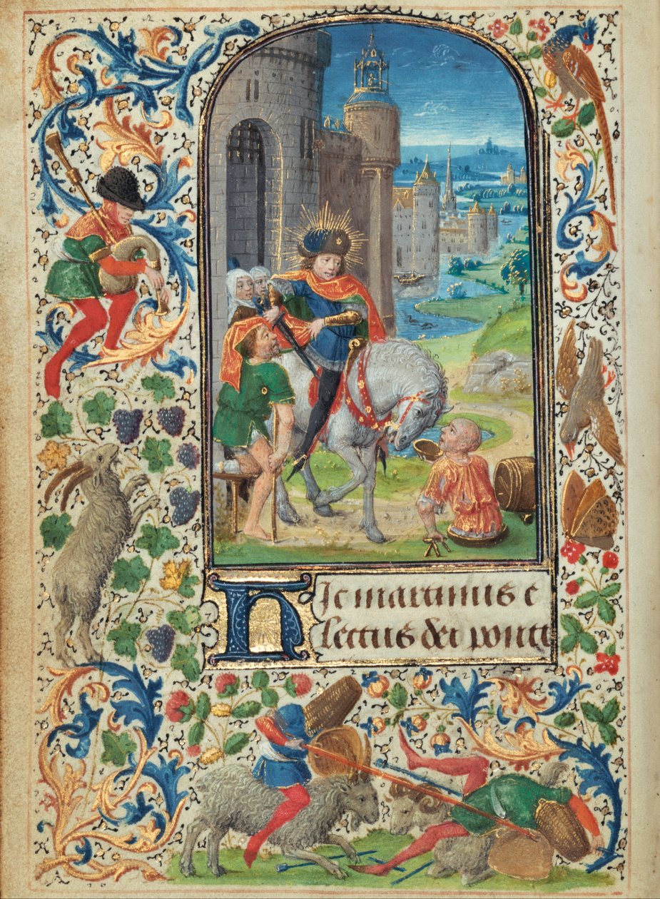 Saint Martin Dividing His Cloak by Lieven van Lathem