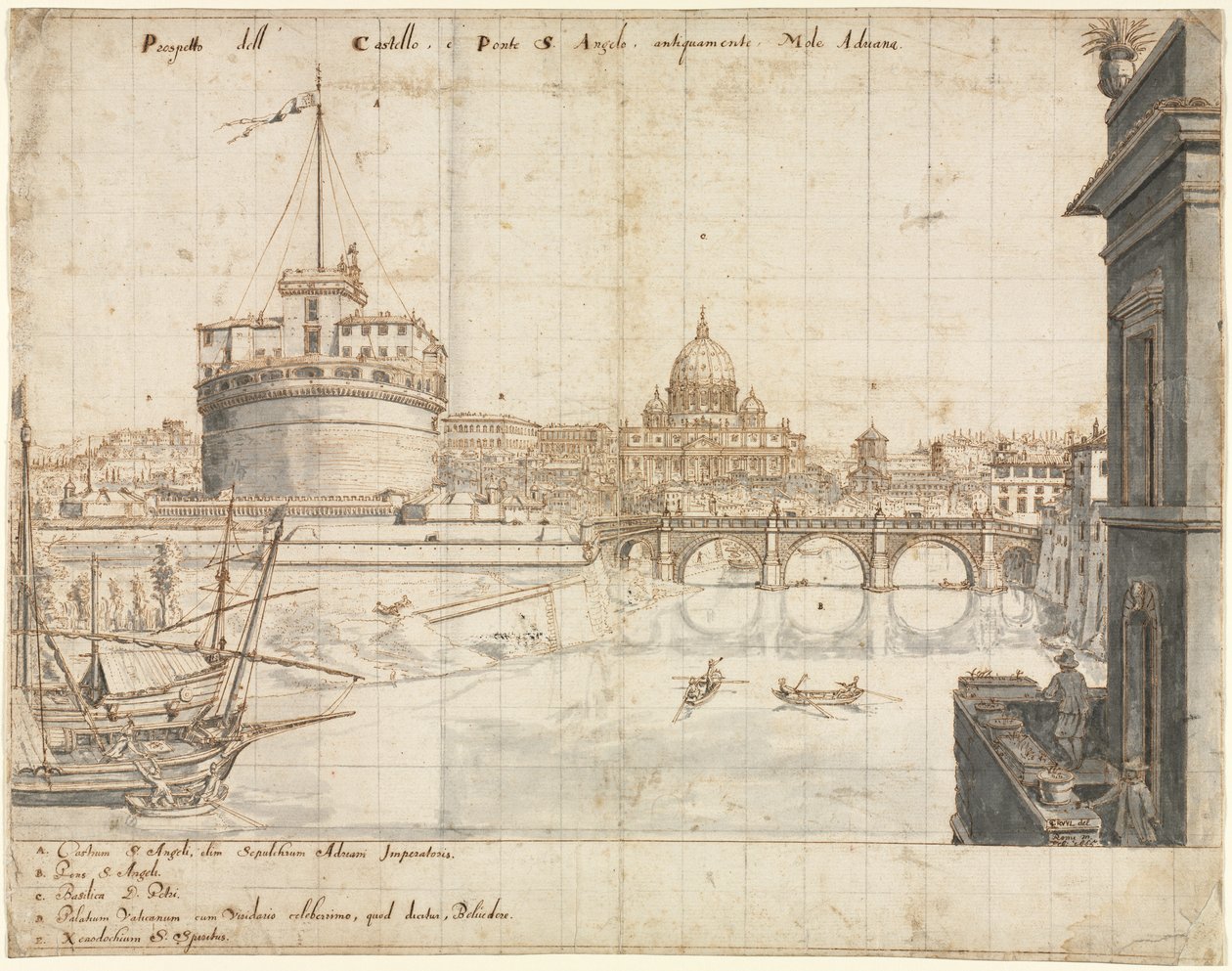 Eighteen Views of Rome: The Castel SantAngelo, 1665 by Lievin Cruyl