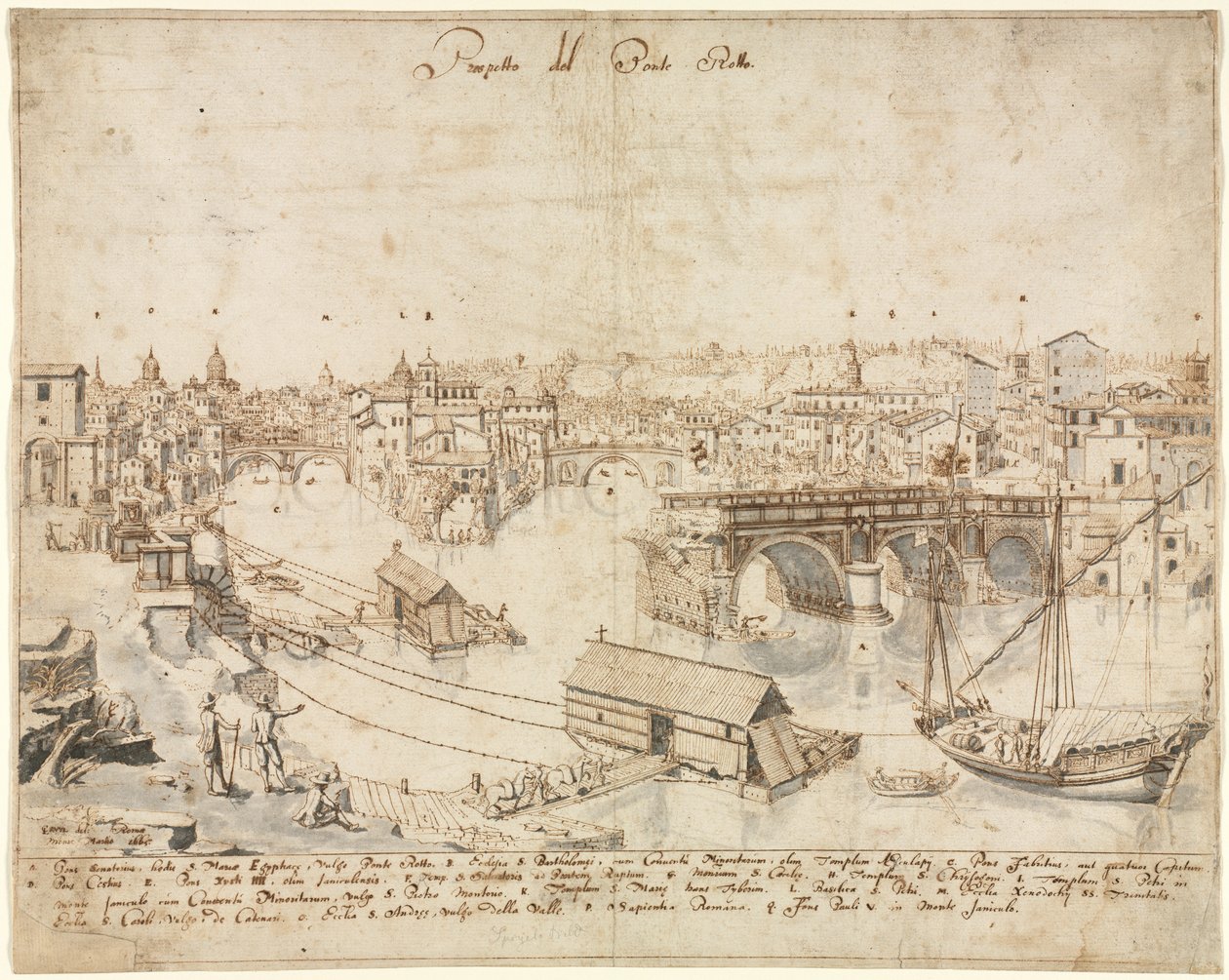 Eighteen Views of Rome: The Ponte Rotto by Lievin Cruyl