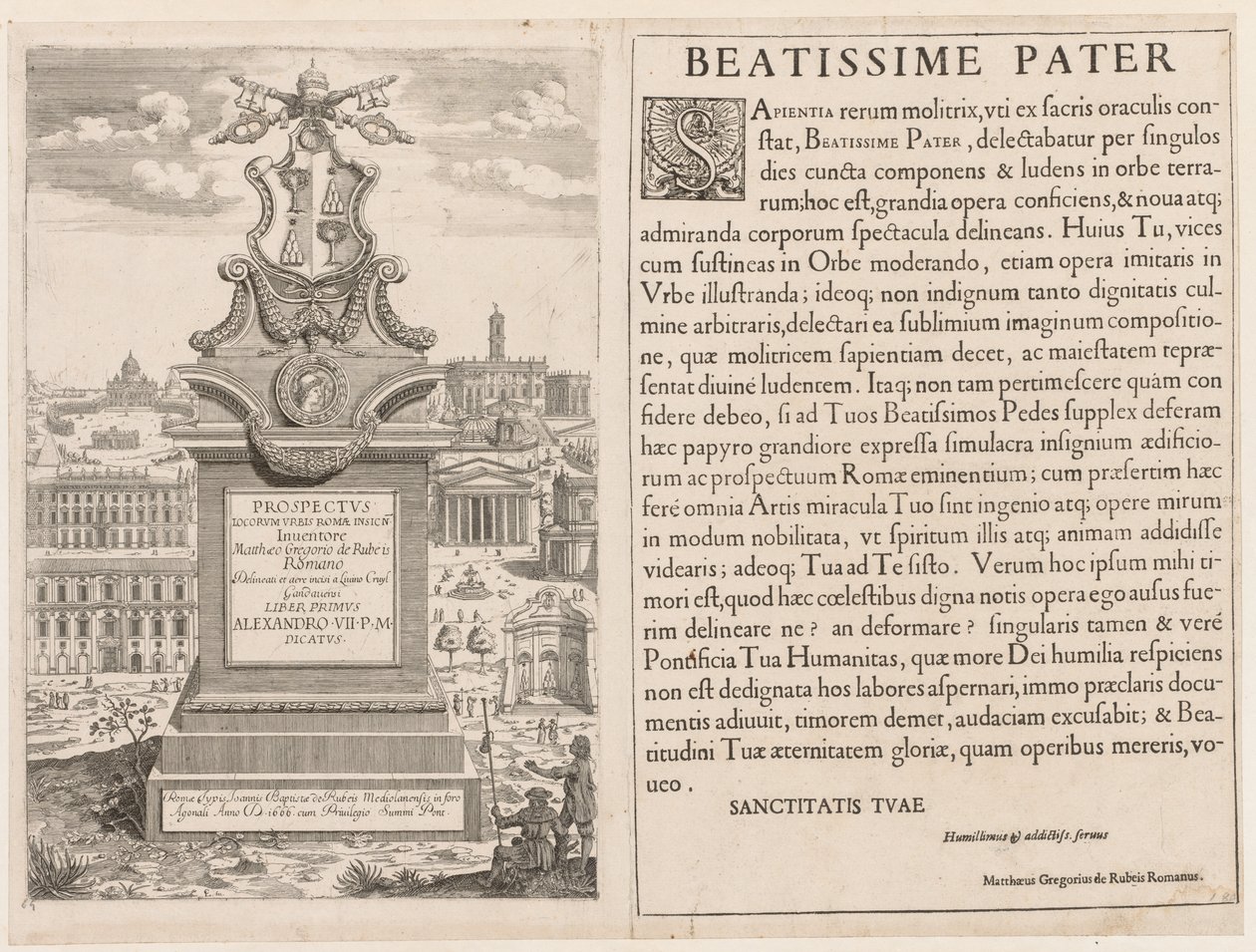 Frontispiece from Prospectus Locurum Urbis Romae Insignium by Lievin Cruyl