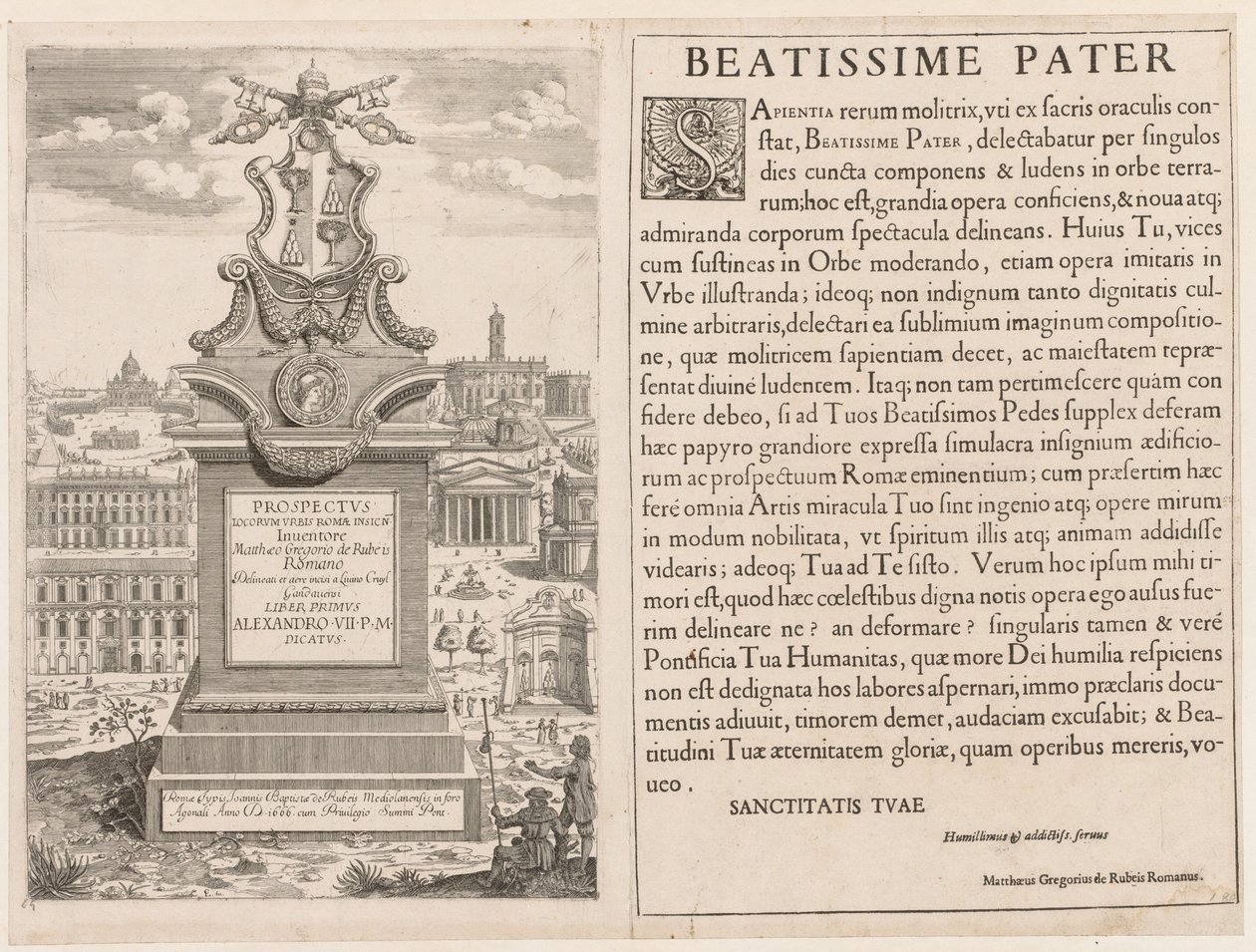Frontispiece from Prospectus Locurum Urbis Romae Insignium by Lievin Cruyl