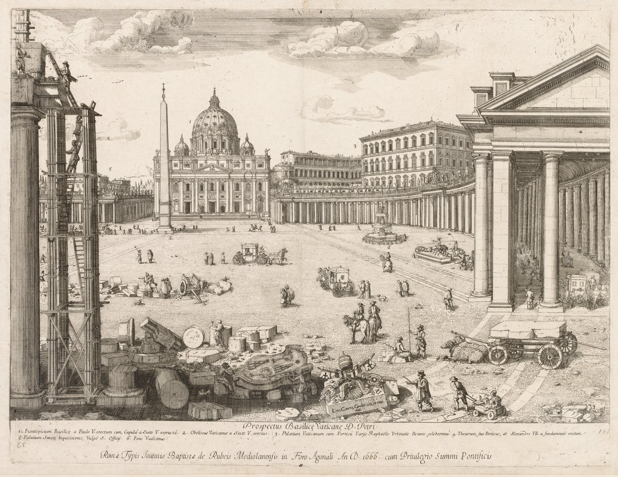 St. Peters Basilica from Prospectus Locurum Urbis Romae Insignium, 1666 by Lievin Cruyl