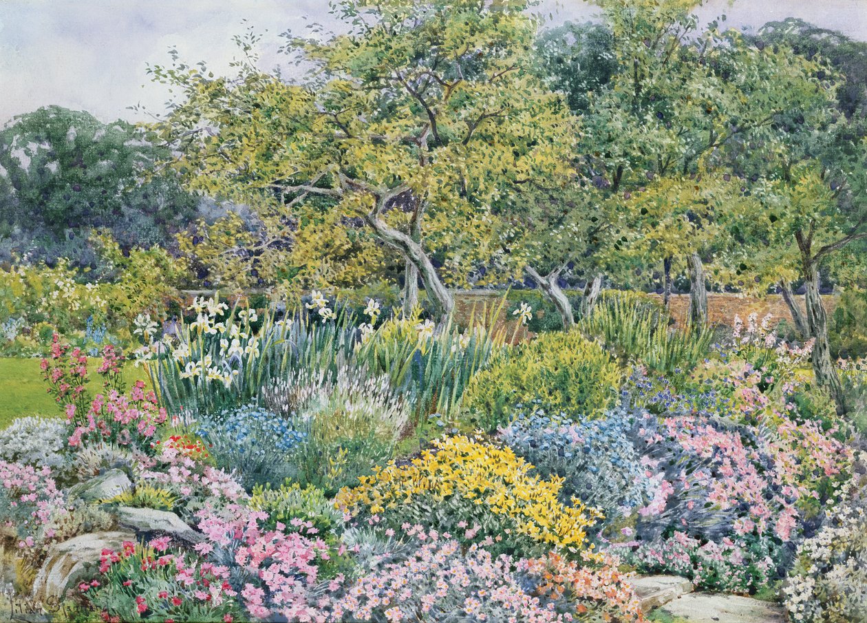 A Rock Garden at Goldington, Bedfordshire by Lilian Stannard