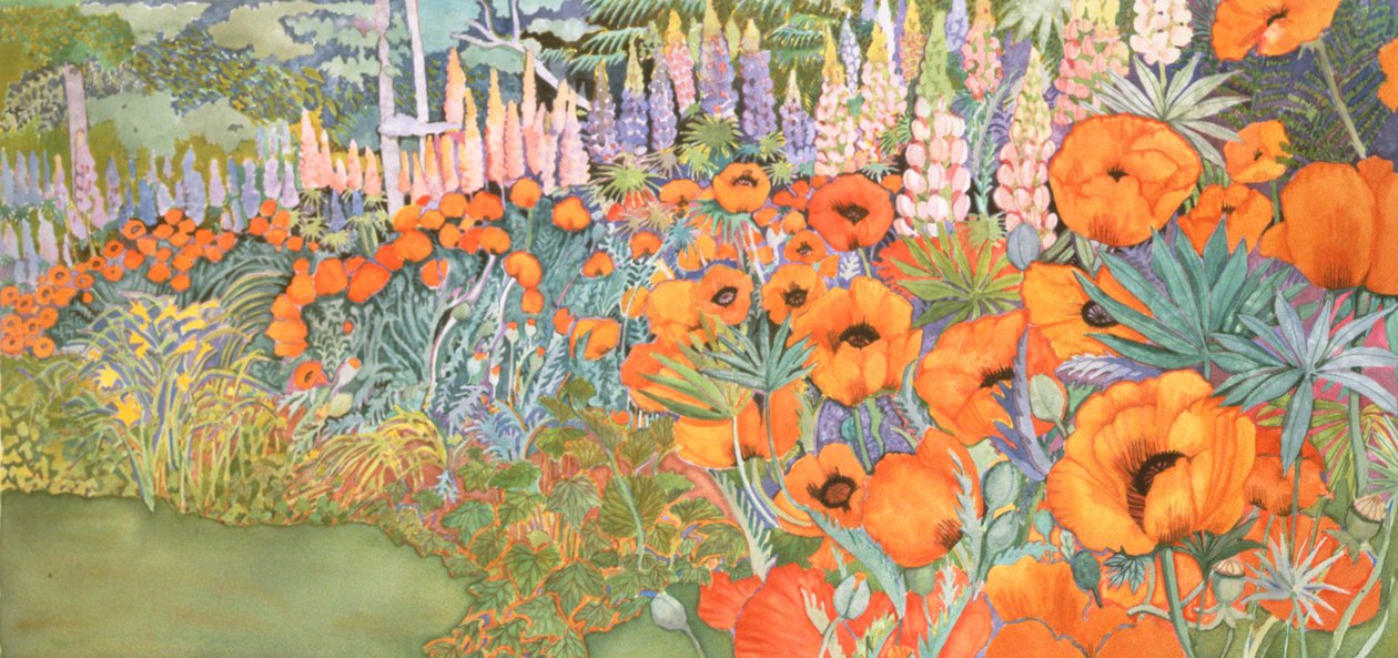 Poppy Border by Lillian Delevoryas