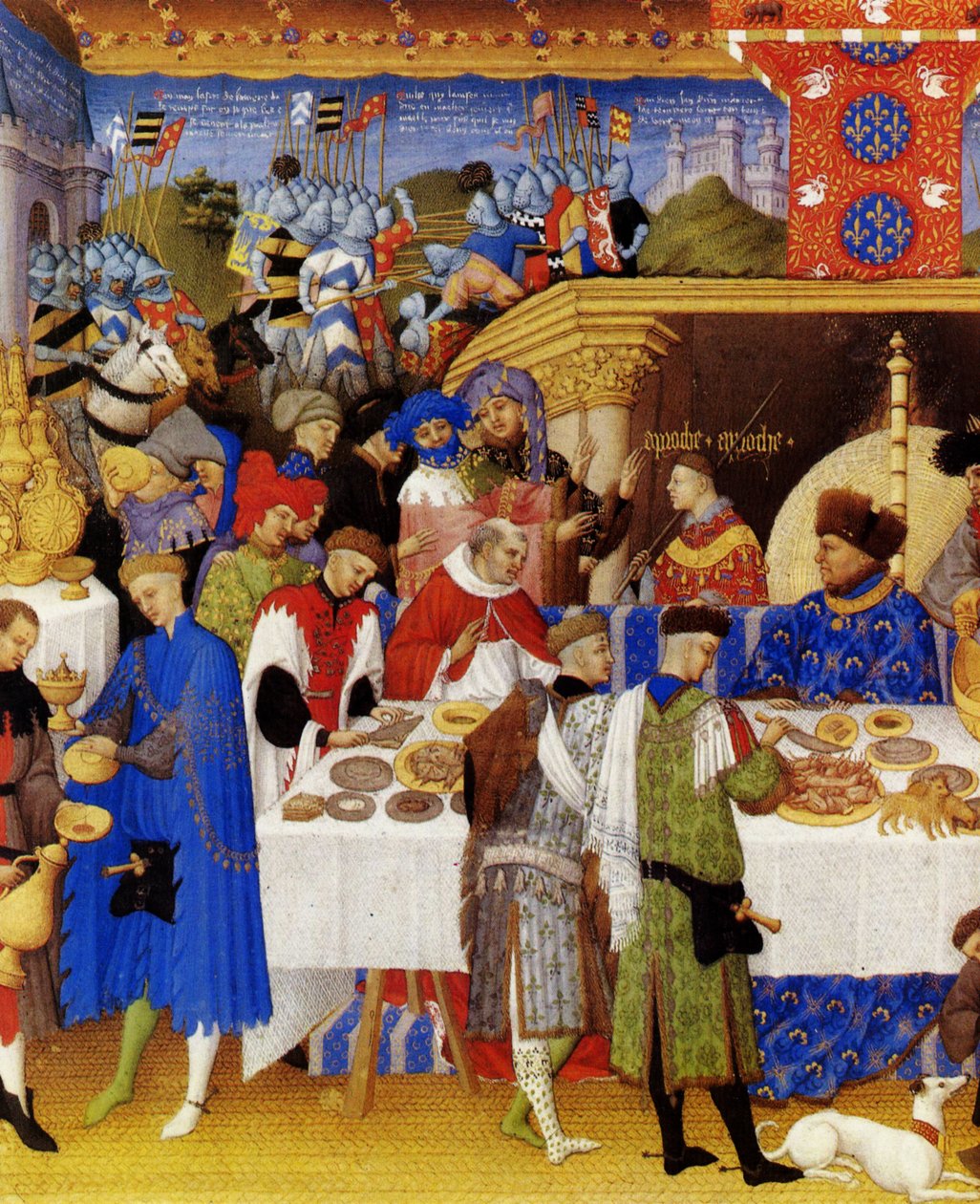 Très Riches Heures du Duc de Berry Folio 1, Verso: January by Limbourg Brothers