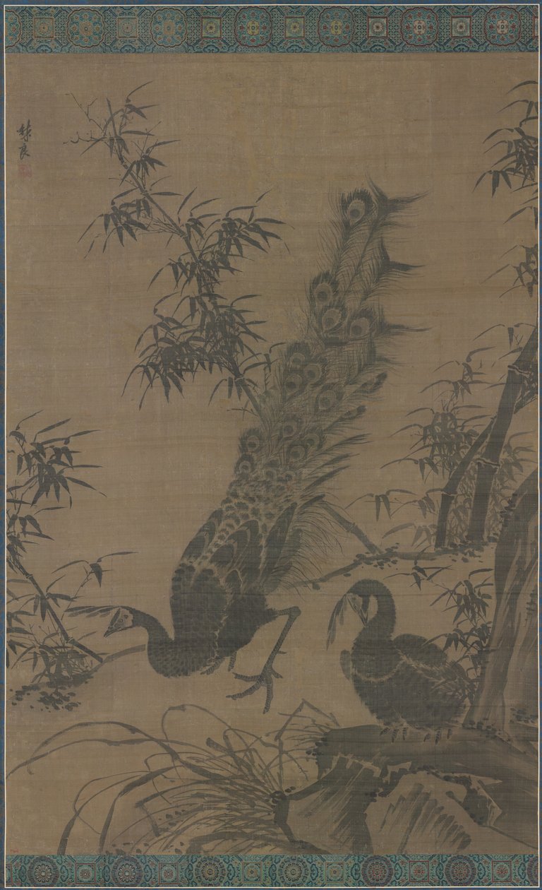 A Pair of Peafowl, late 1400s-early 1500s by Lin Liang