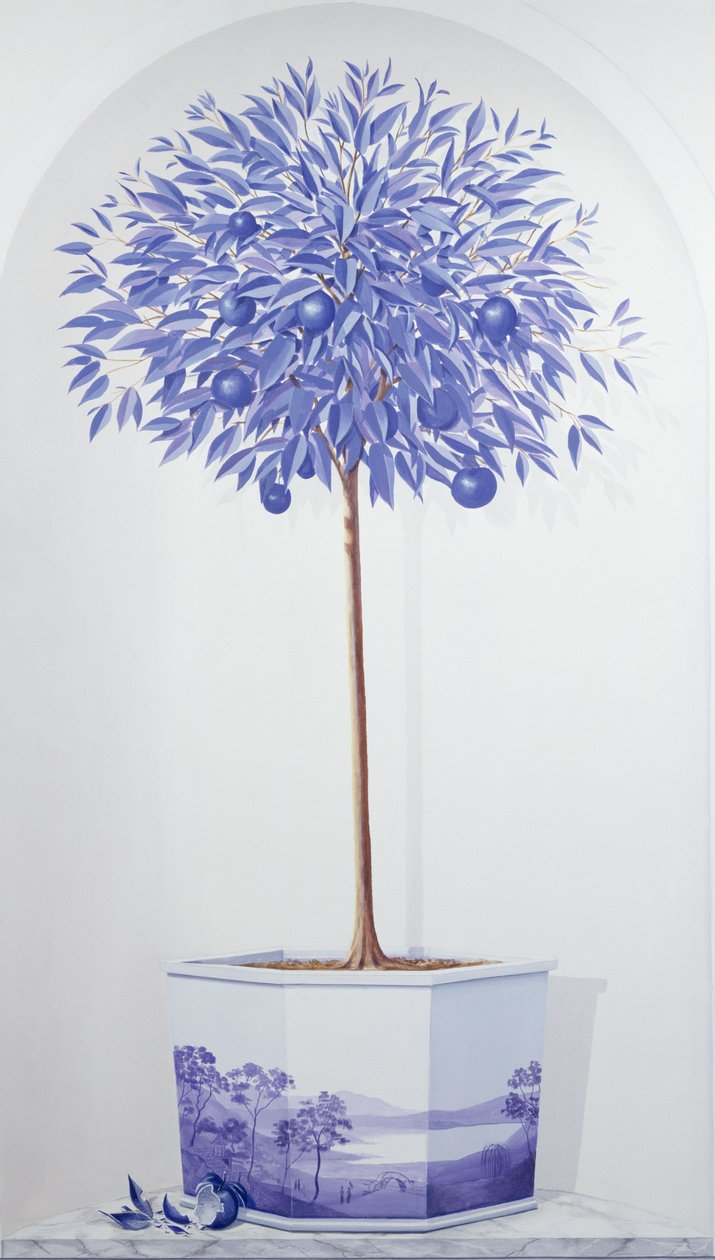 China Blue Tree Set in a Niche by Lincoln Seligman
