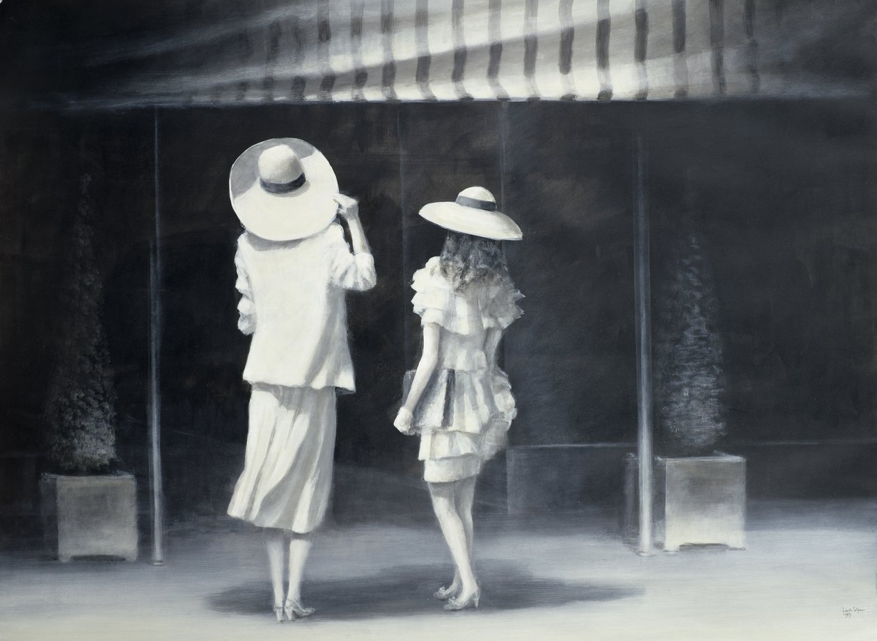Mother and Daughter Outside a Restaurant by Lincoln Seligman