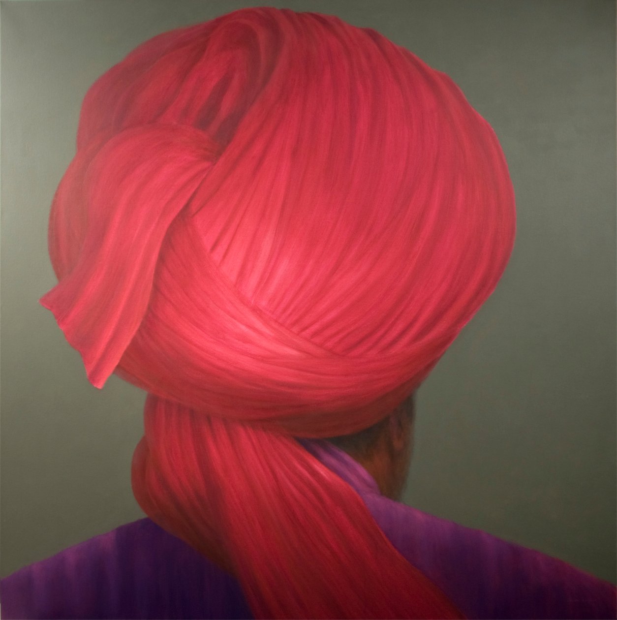 Red Turban, Purple Coat by Lincoln Seligman