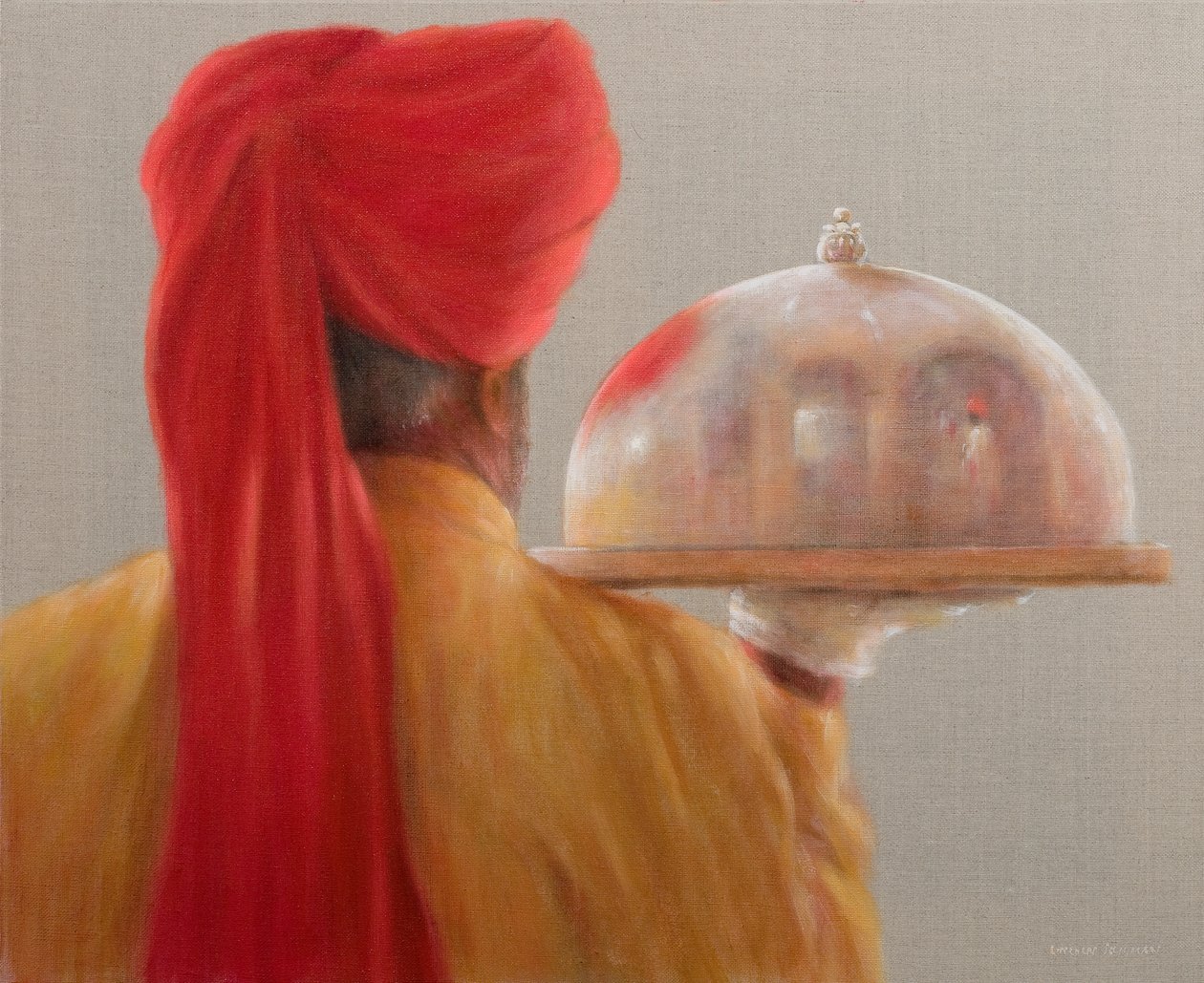 Waiter, Rambagh Palace, 2010 by Lincoln Seligman
