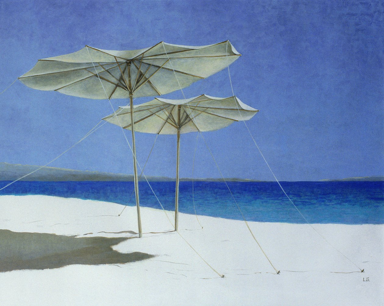 Umbrellas, Greece, 1995 by Lincoln Seligman