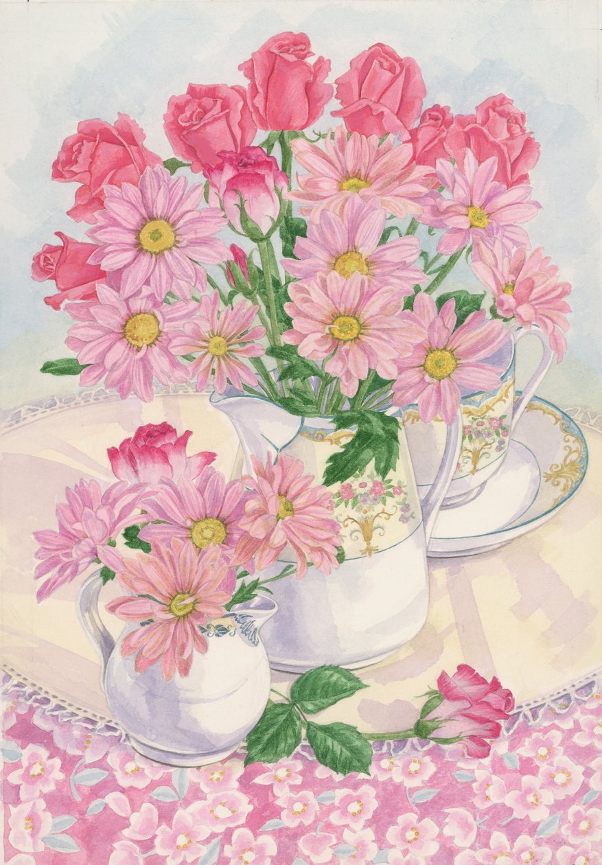 Roses and Chrysanthemums, 1996 by Linda Benton