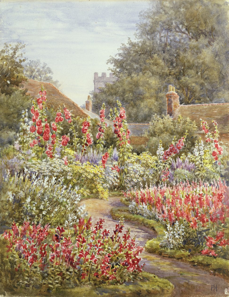 Hollyhocks by Lionel Charles Henley