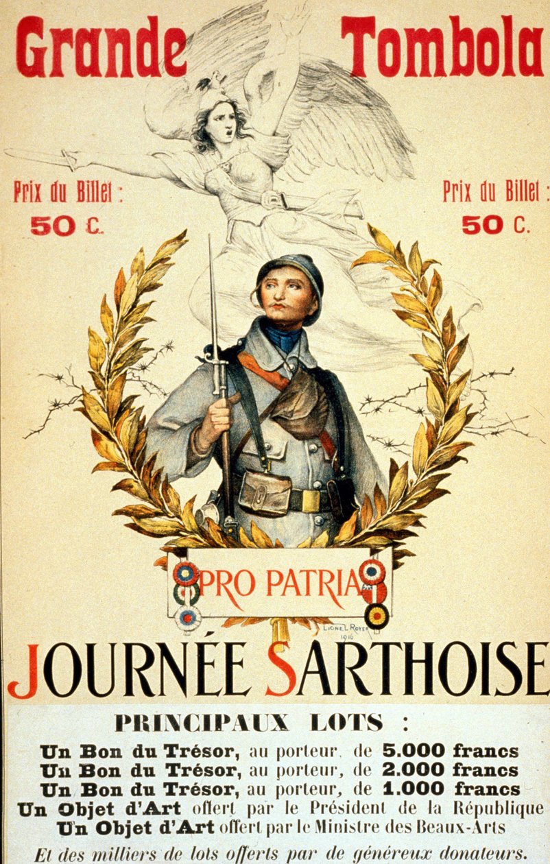 Grande raffle: Sarthoise day - poster, illustrated by Lionel Royer (1852 -1926) by Lionel Noel Royer