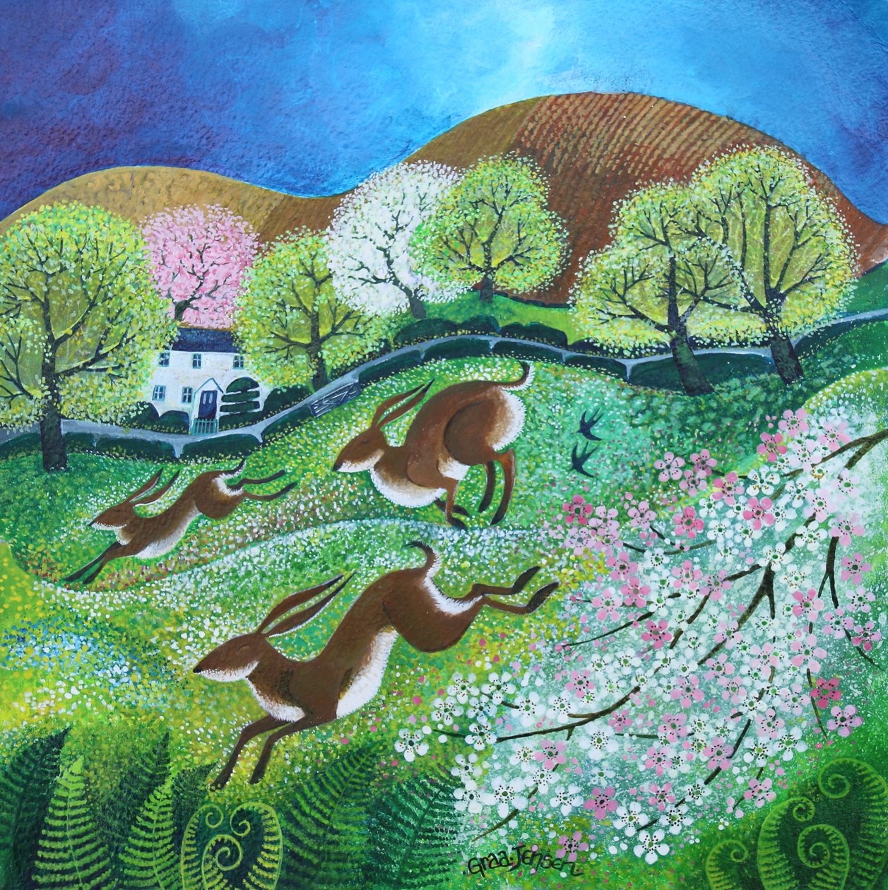 Spring Hares 2, 2025 by Lisa Graa Jensen