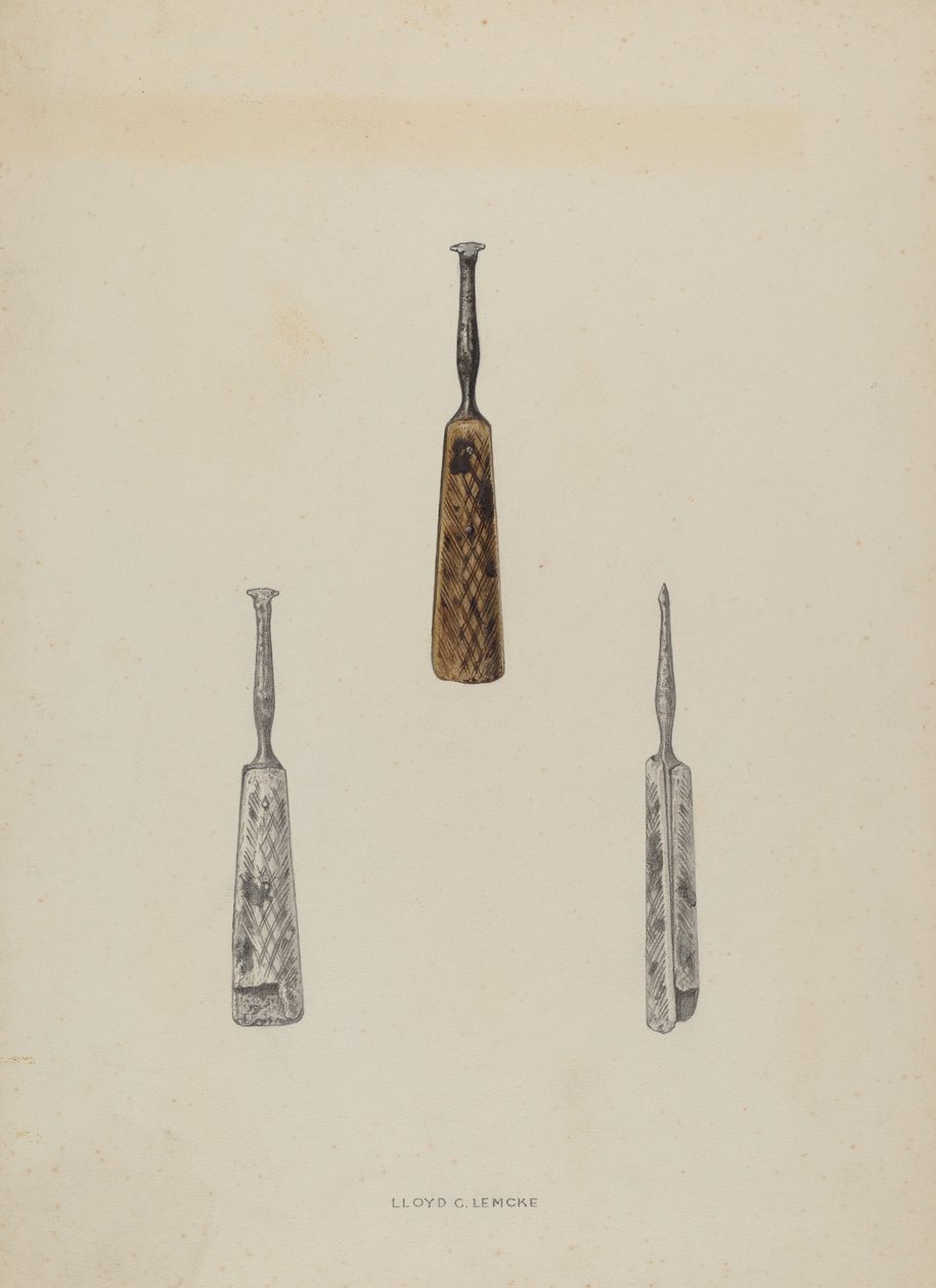 Leather Guide Marker, c. 1937 by Lloyd Charles Lemcke