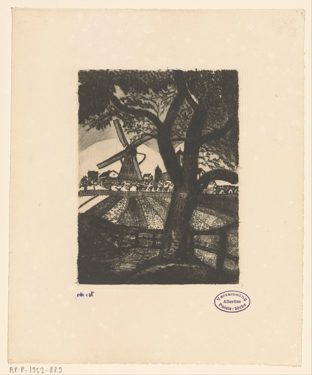 Orchard by Lodewijk Schelfhout (signed by artist)