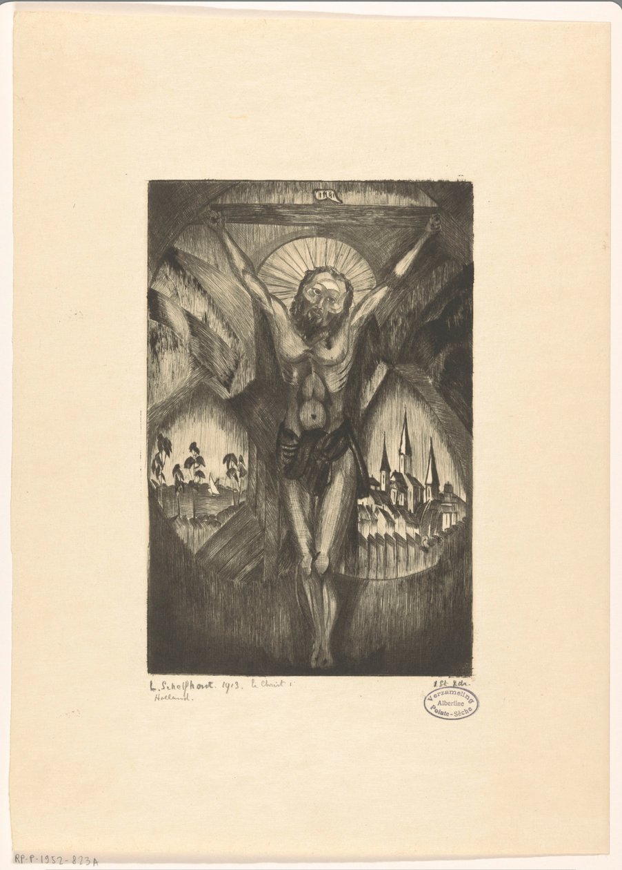 Christ on the Cross by Lodewijk Schelfhout (signed by artist)