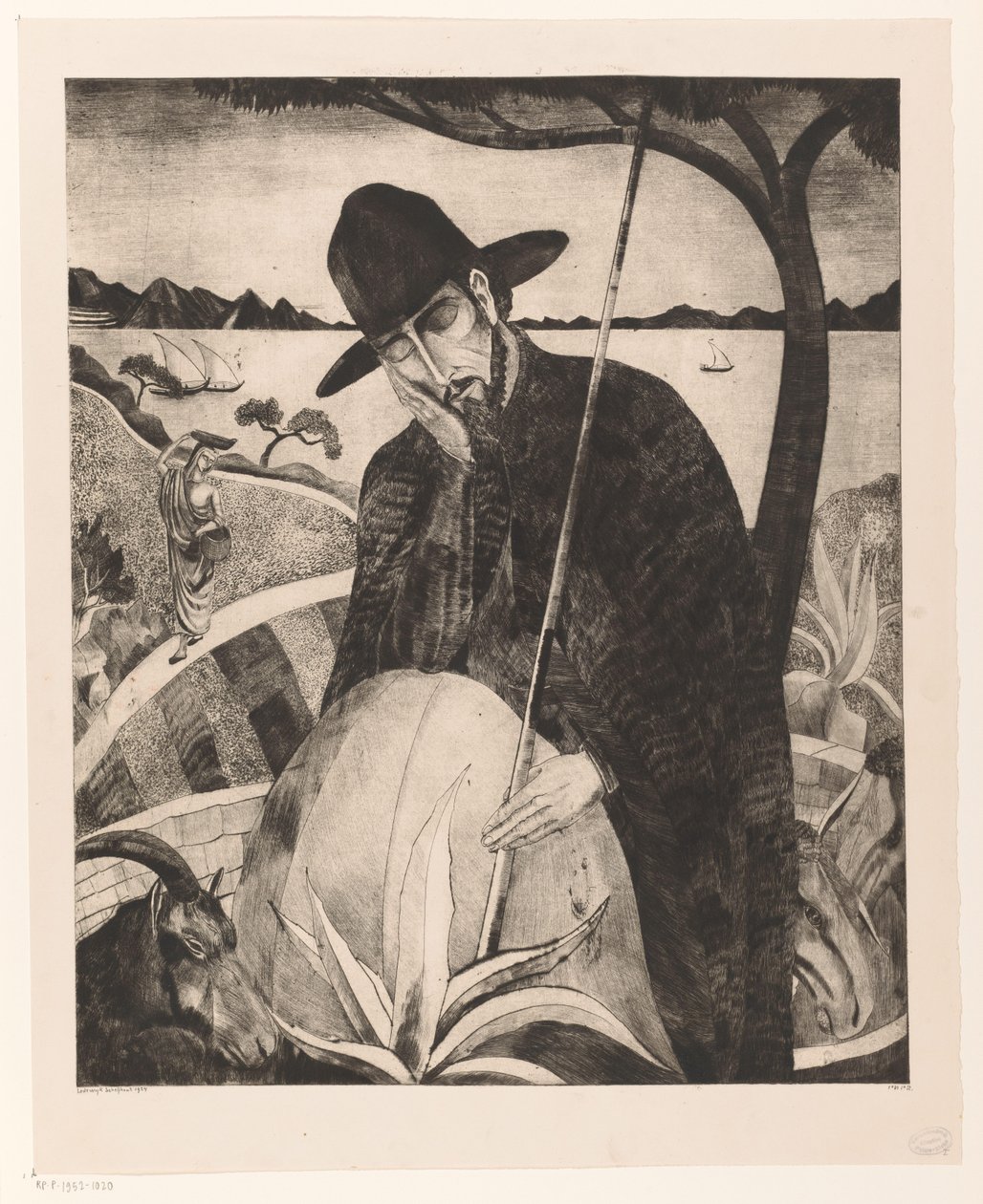 Corsican shepherd by Lodewijk Schelfhout (signed by artist)