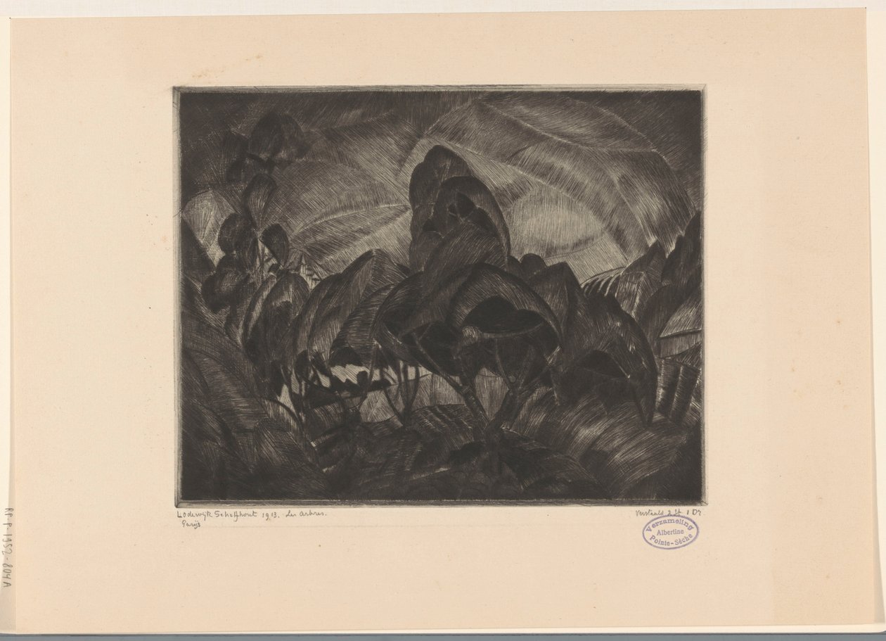 Hill Landscape with Trees by Lodewijk Schelfhout (signed by artist)