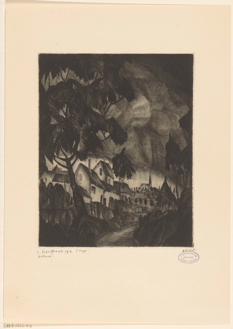 Thunderstorm by Lodewijk Schelfhout (signed by artist)