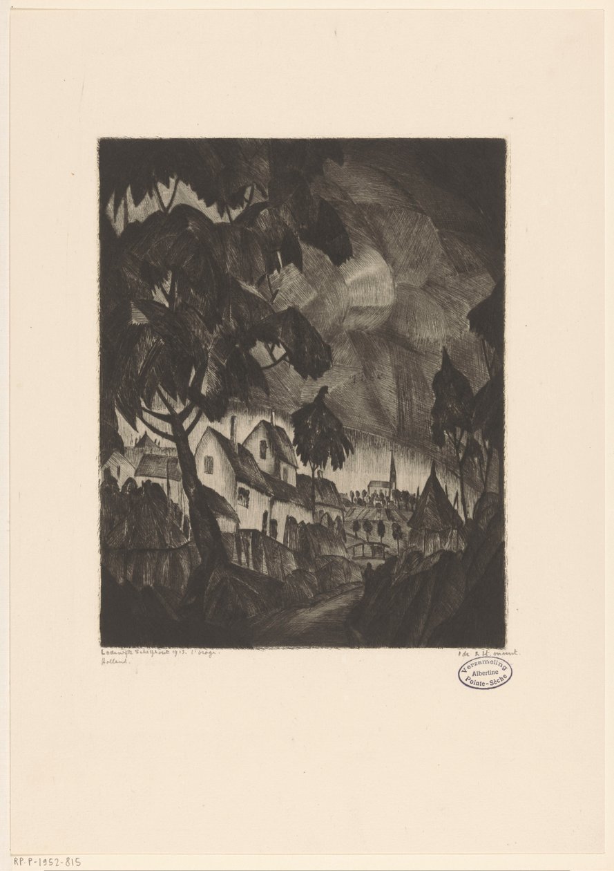 Thunderstorm by Lodewijk Schelfhout (signed by artist)
