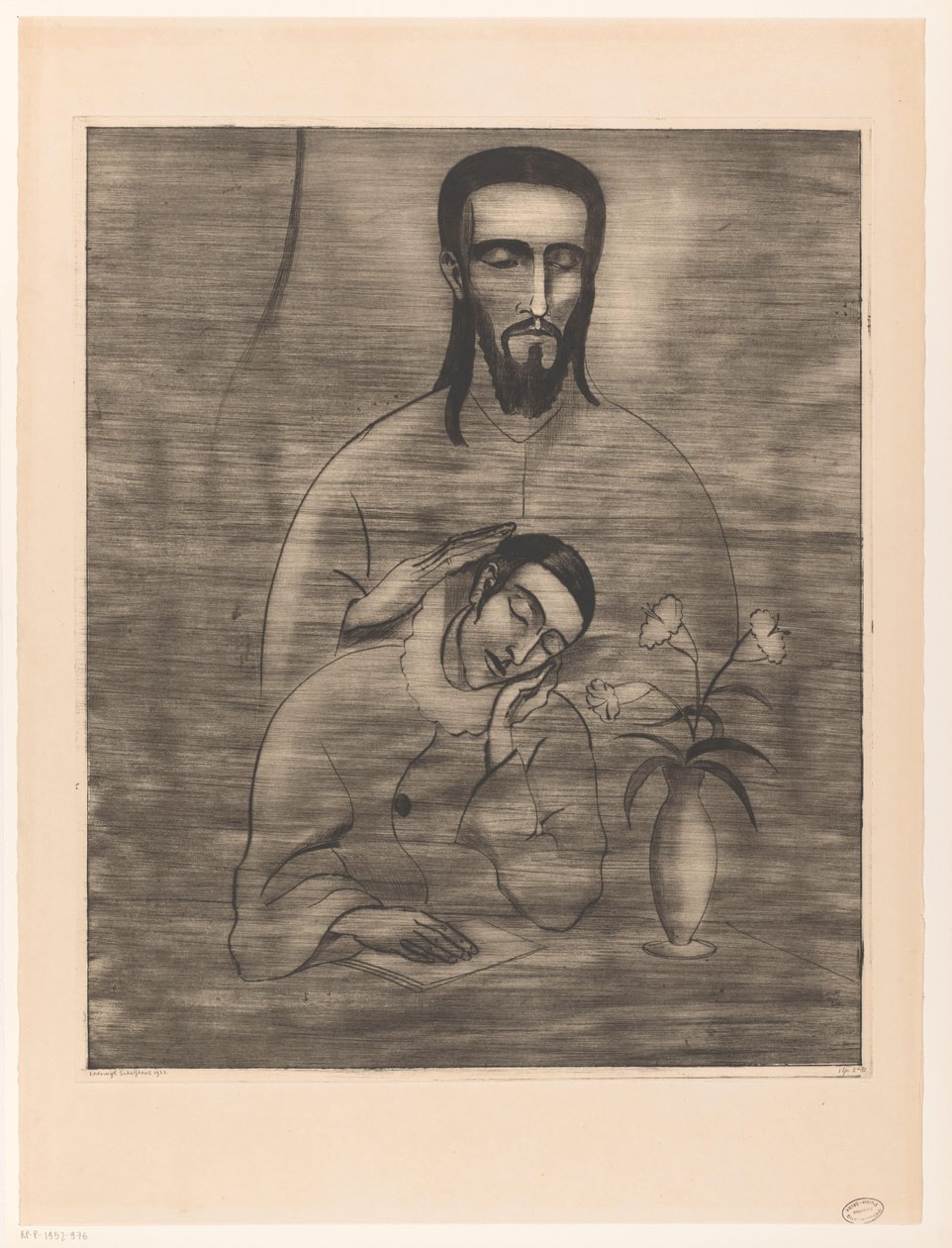Pierrot and Christ (The Dream of Pierrot) by Lodewijk Schelfhout (signed by artist)