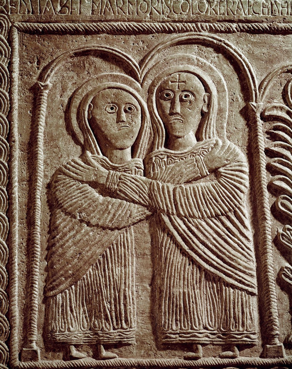 Barbarian Art of Lombardy: Visitation, Saint Elizabeth and Saint Mary by Lombard School