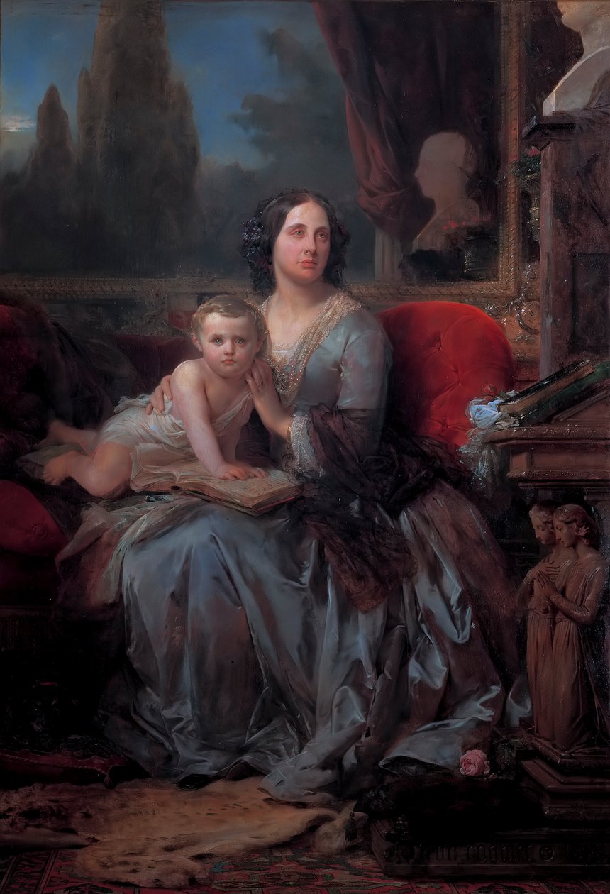 Maria Brignole-Sale De Ferrari with her son Filippo by Léon Cogniet