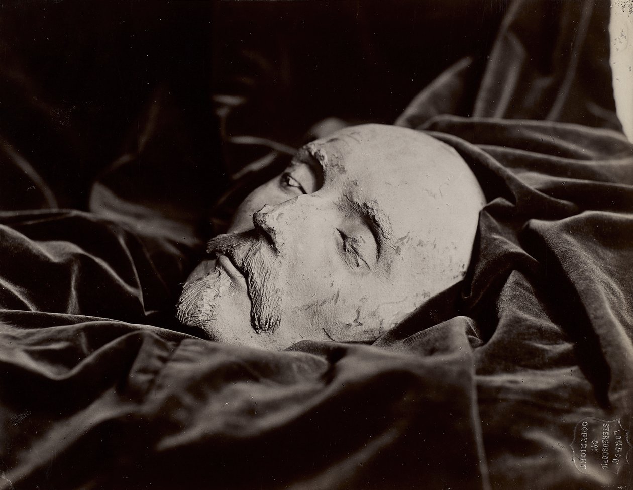 Death Mask of William Shakespeare, c.1865 (albumen silver print) by London Stereoscopic Company