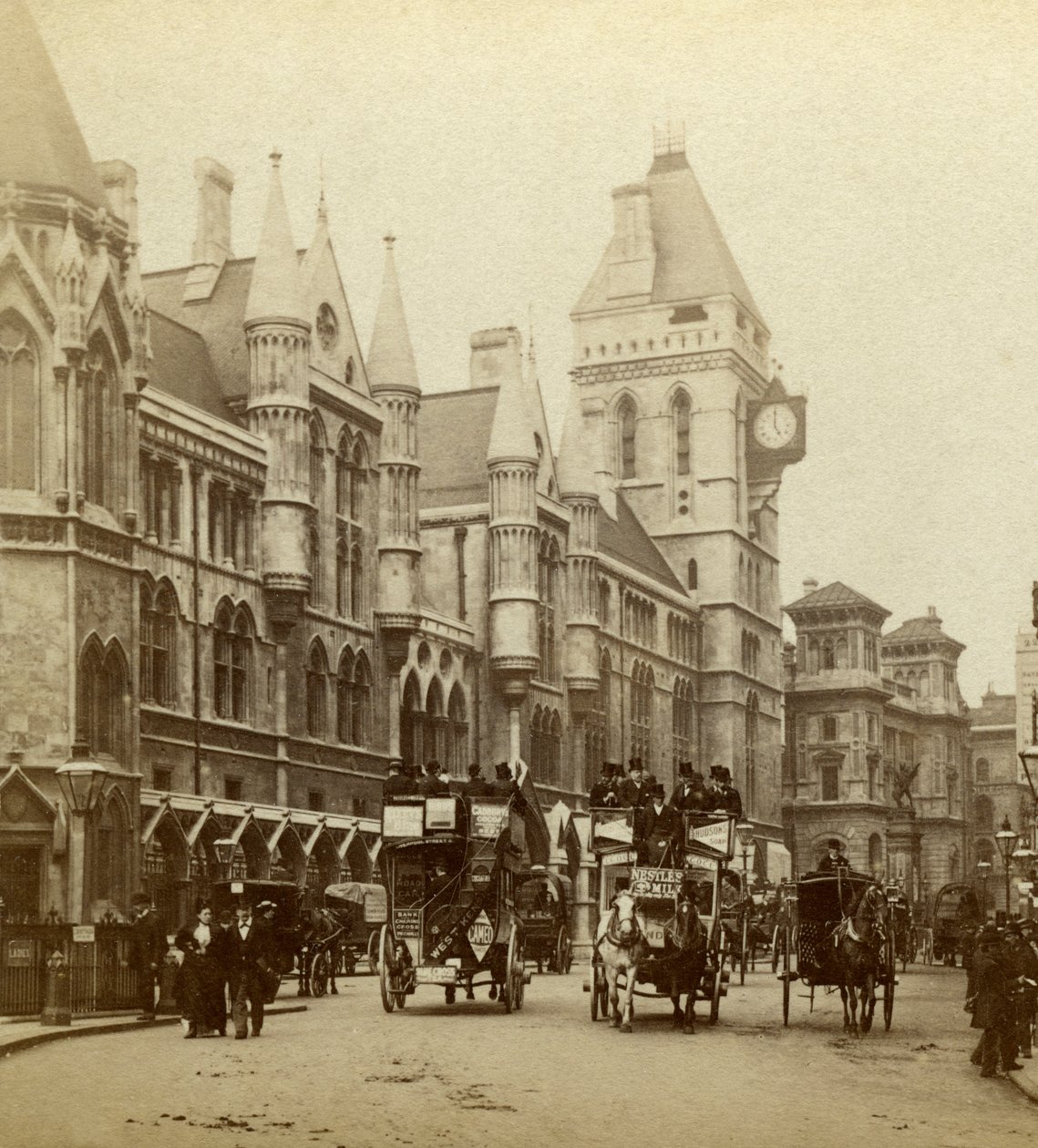 Law Courts, Strand, London by London Stereoscopic and Photographic Co