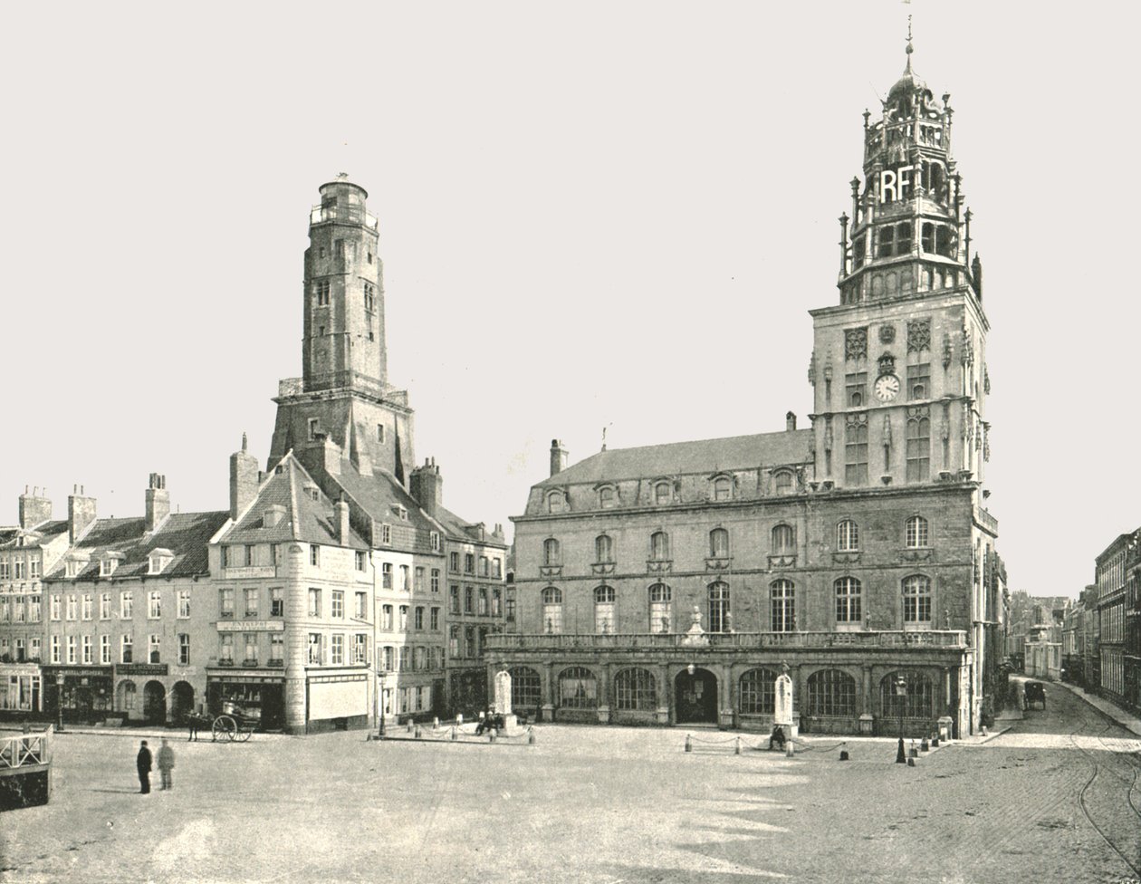 The Watch Tower and Hotel De Ville, Calais, France, 1895 by London Stereoscopic and Photographic Co